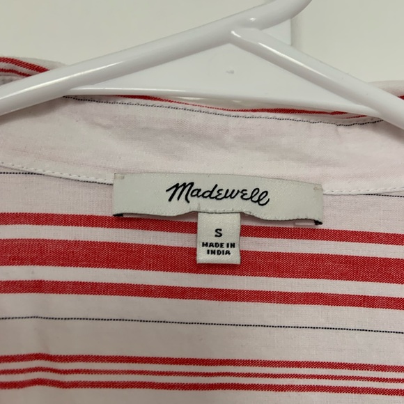 Madewell Central Ruffle Sleeve Shirt Stripe S - Picture 5 of 7